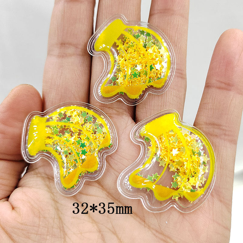 Wholesale Quicksand Fruit PVC Transparent Sequin Children's Hair Clip DIY Accessories